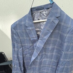 Men's Blue Plaid Blazer